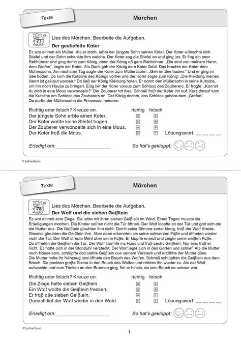 Grundschule Unterrichtsmaterial Deutsch Lesef Rderung M Rchen Und