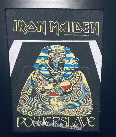 Iron Maiden Powerslave Back Patch 1984 White Coffin Version