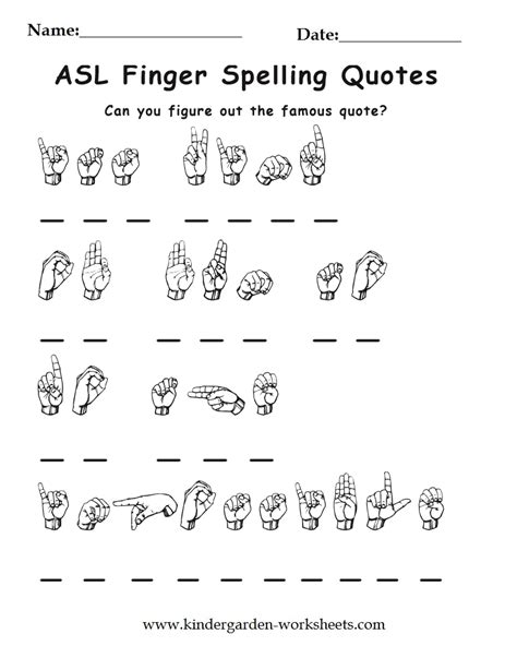 Asl Worksheet Part