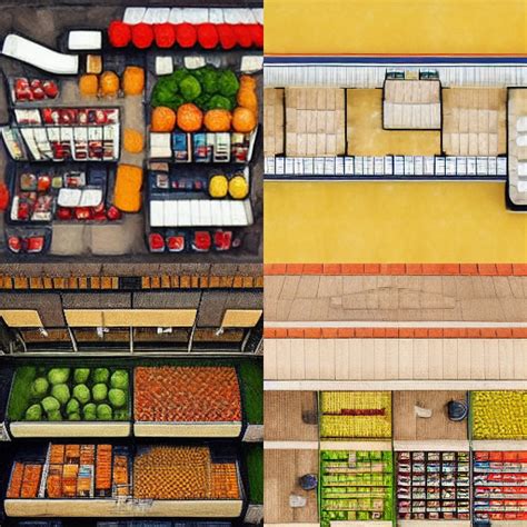 Dot Cool Overhead View Of A Grocery Store Cfc Ff C A