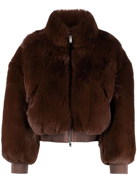 Amiri Faux Fur Jacket Brown Editorialist