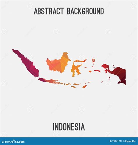 Mapa Em Poligonal Geom Trico Estilo De Indon Sia Do Mosaico Ilustra O