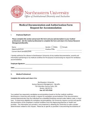 Fillable Online Northeastern Medical Documentation And Authorization