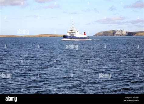 Ferry between Unst and yell, Shetland islands, Scotland Stock Photo - Alamy