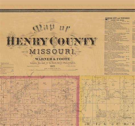 Henry County Missouri 1877 Old Wall Map With Landowner And Etsy