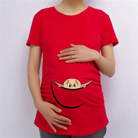 European American Cotton Women Maternity Pregnant T Shirt Plus Size