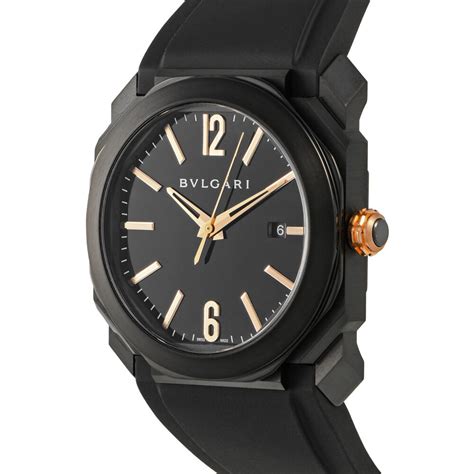 Bvlgari Octo Solotempo Black Dlc Steel Watch Mm Black