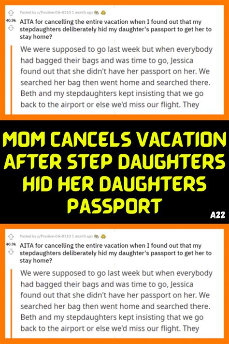 Mom Cancels Vacation After Step Daughters Hid Her Daughters Passport