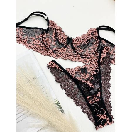 Conjunto Sem Bojo Aro Preto Rosa Site Exclusivo De Lingerie