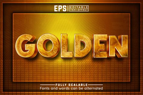 Golden 3d Editable Text Effect Graphic By Pixelscreator · Creative Fabrica