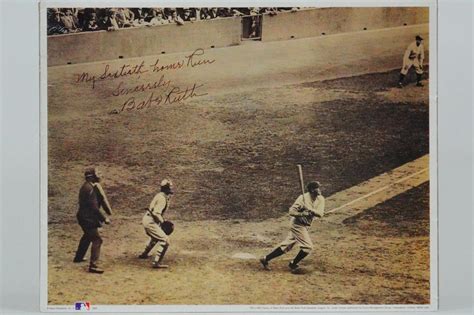 Sold At Auction Print Of Babe Ruth 60th Home Run W Signature