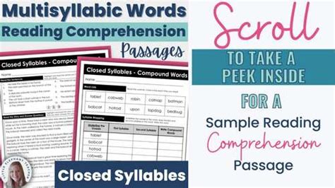 Open Syllables Passage Reading Comprehension With Multisyllabic Words