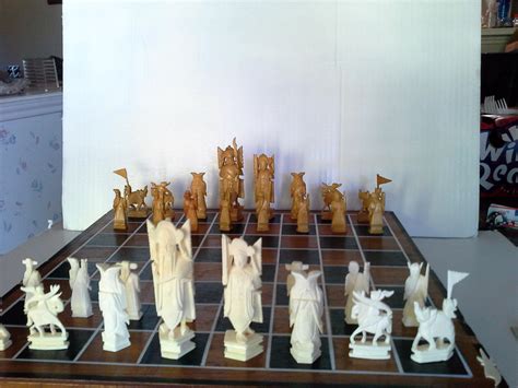 Hand carved ivory chess set | InstAppraisal