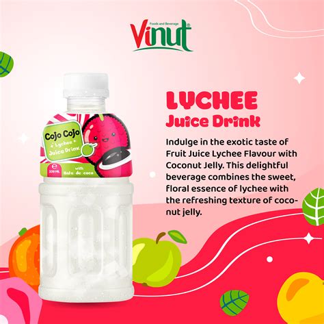 Lychee Juice With Nata De Coco Cojo Cojo 320ml From Vietnam Factory Odm