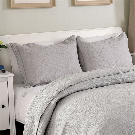 light grey quilted bedspread  cotton  home living