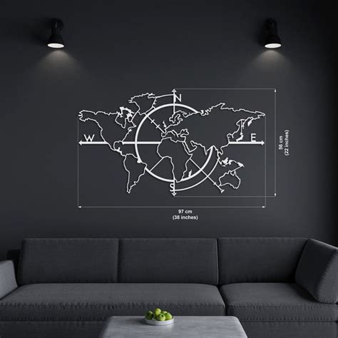 Metal World Map Metal Wall Decor Metal Wall Art World Map Etsy