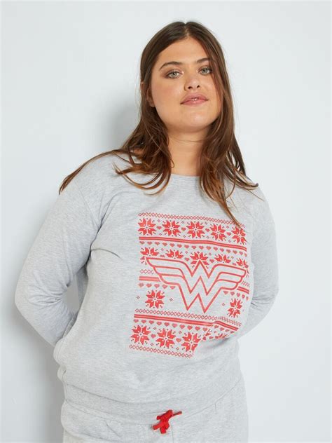 Ensemble De Pyjama Wonder Woman Gris Kiabi