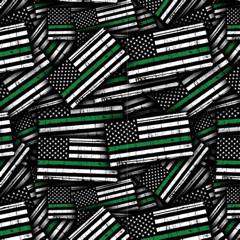 Thin Green Line US Flag Pattern