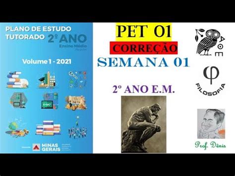 CORREÇÃO PET 01 2021 Semana 01 FILOSOFIA 2º Ano Ens Médio