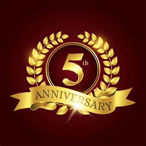 5th Anniversary Celebration Luxury Celebration Template With Golden