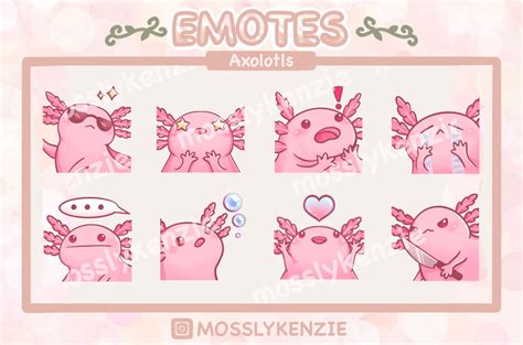 Axolotl Discord Emoji Pack Twitch Emote Pack Discord Emote Pack Cute