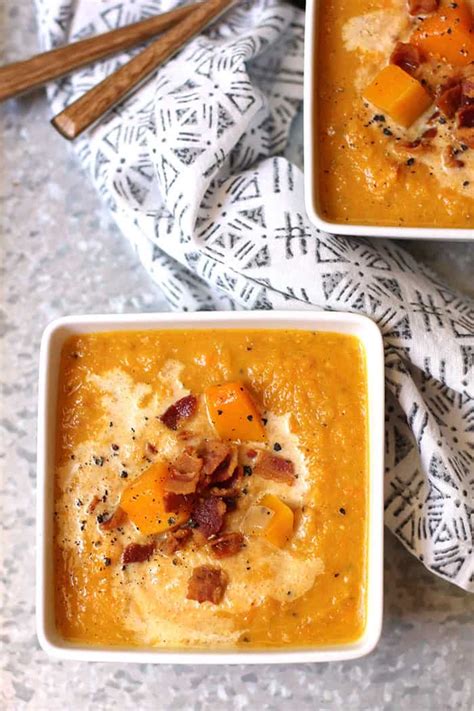 Butternut Squash Soup With Bacon Suebee Homemaker