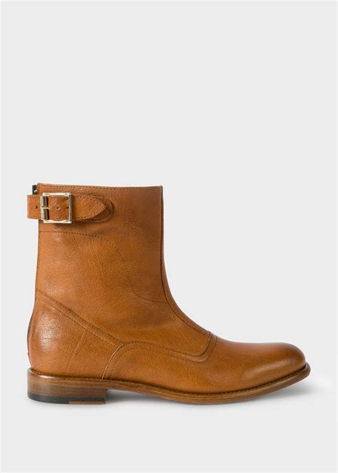 Womens Tan Leather Thunder Boots Paul Smith