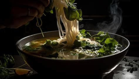 Sopa De Fideos Con Carne De Cerdo Y Verduras Generada Por IA Foto Gratis