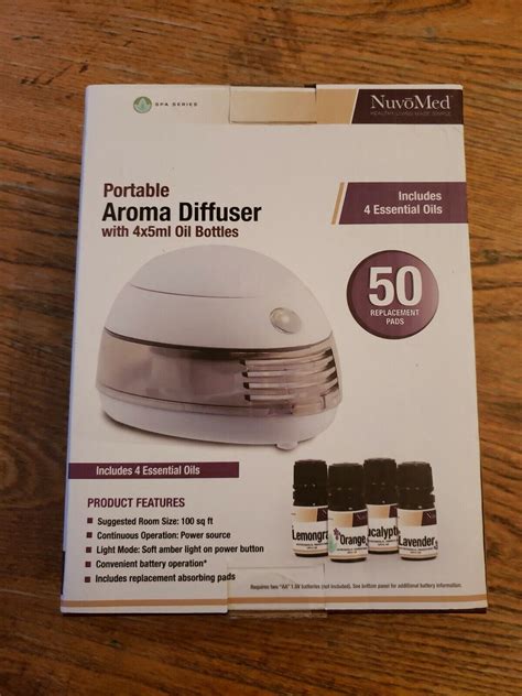 1 Nuvomed Portable Aroma Diffuser W 4x5ml Oil Bottles Ebay