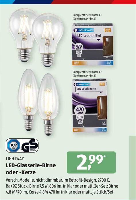 Led Glasserie Birne Oder Kerze Lightway Angebot Bei ALDI Sud