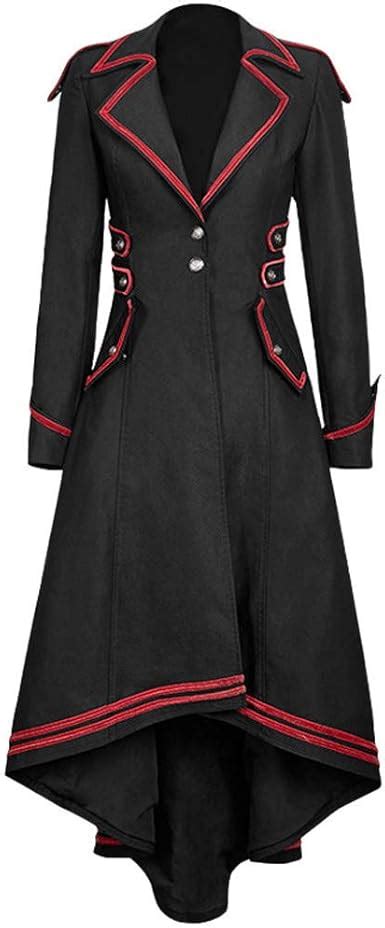 Womens Steampunk Gothic Vintage Jacket Victorian Tailcoat Long Trench