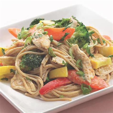 Peanut Noodles with Shredded Chicken & Vegetables