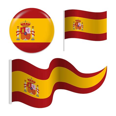 Establecimiento de la bandera de España Vector Premium