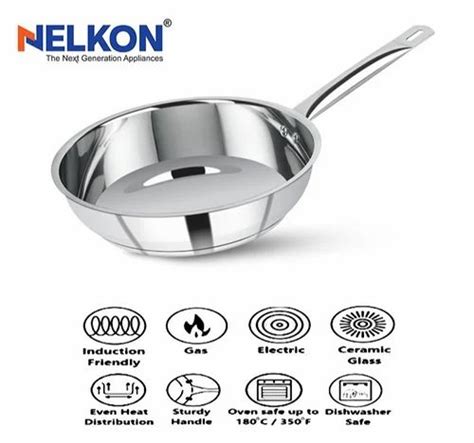 Silver Stainless Steel Frying Pan Round Capacity Ltr At Rs