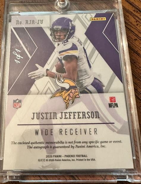 2020 Panini Phoenix JUSTIN JEFFERSON Rookie Card Auto NFL SHIELD PATCH