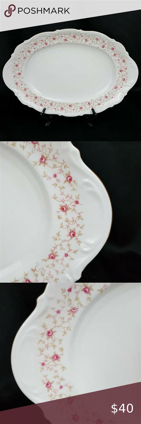 Vtg Mitterteich Bavaria Lady Claire Rose Platter Platters Serving