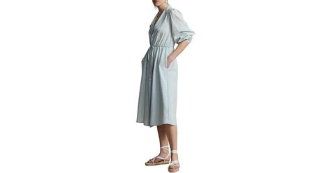 Polo Ralph Lauren Elie Chambray Midi Dress In Blue Lyst Canada