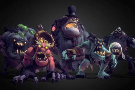 ghoul monsters crew  poly hand painted  asset