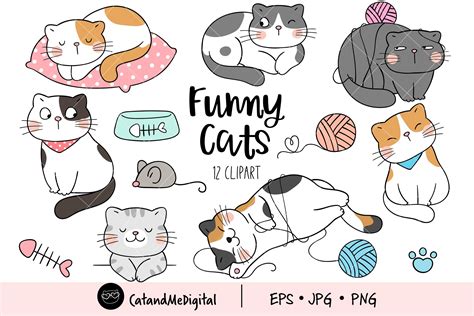 Funny Cat Clipart Graphic by CatAndMe · Creative Fabrica