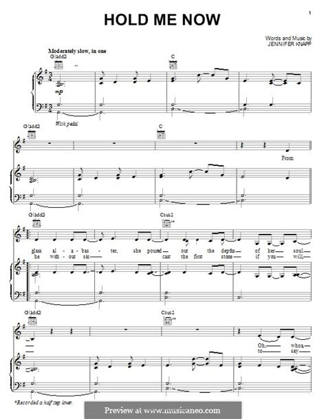 Hold Me Now by J. Knapp - sheet music on MusicaNeo