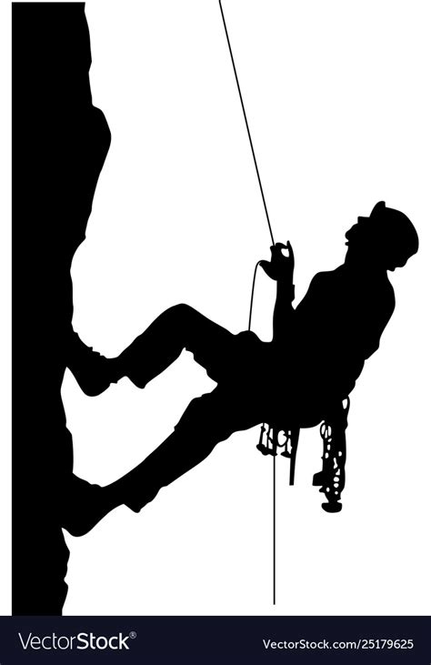 Rock Climber Silhouette Vector Free