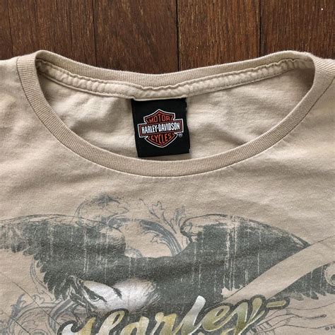 Neutral Tone Eagle Cropped Harley Davidson Depop