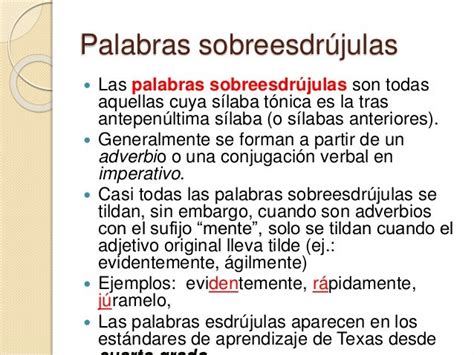 Ejemplo De Palabras Esdrujulas Y Sobreesdrujulas Sin Acento O Tilde Images