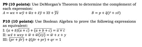 Solved P Points Use Demorgan S Theorem To Determine Chegg