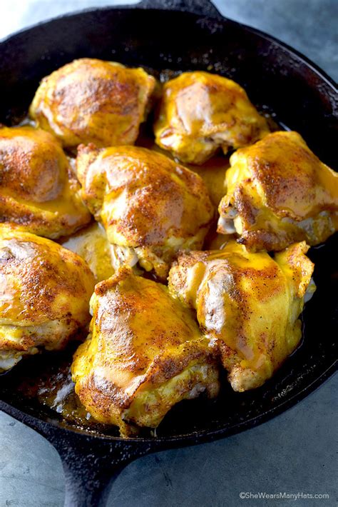 Honey Mustard Baked Chicken Thighs Recipe She Wears Many Hats