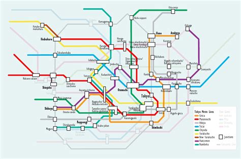 Tokyo Japan Metro System Subway Diagram Transit Map Train Etsy