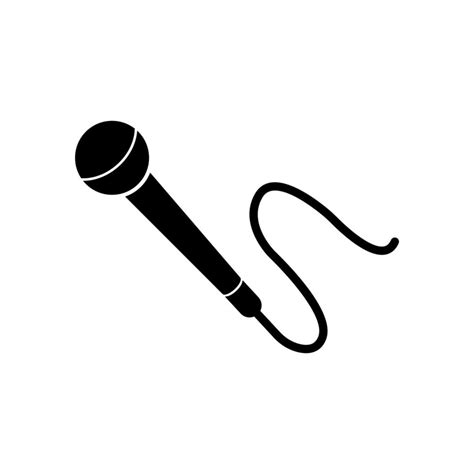 Microphone Icon Vector Illustration Template Simple Flat Shape