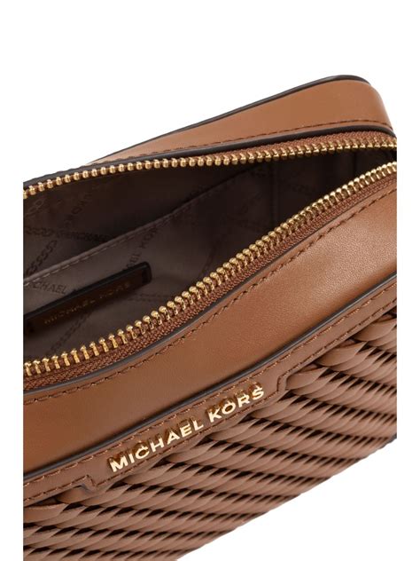 Michael Michael Kors Bolsa Transversal De Couro Tran Ado Marrom