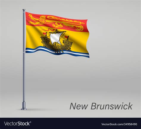 Waving flag new brunswick - province canada Vector Image