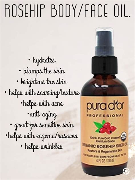 Hydration Organic Rosehip Seed Oil Rosacea Face Oil Skin Brightening